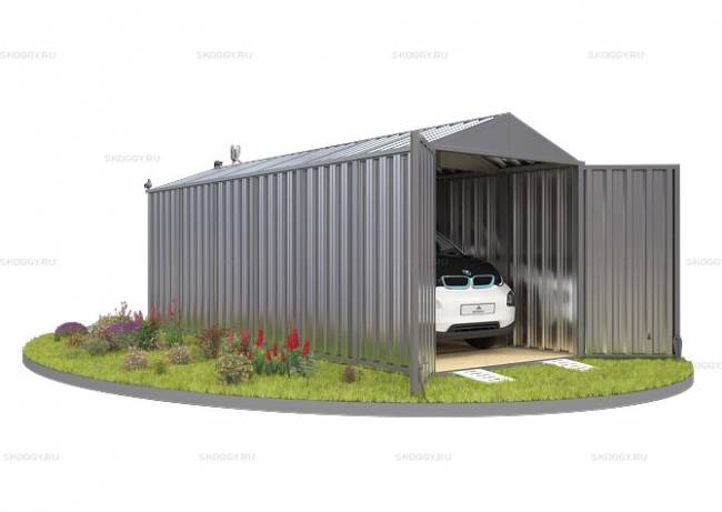 Хозблок SKOGGY секционный с двускатной крышей 6 х 2 м, цинковый