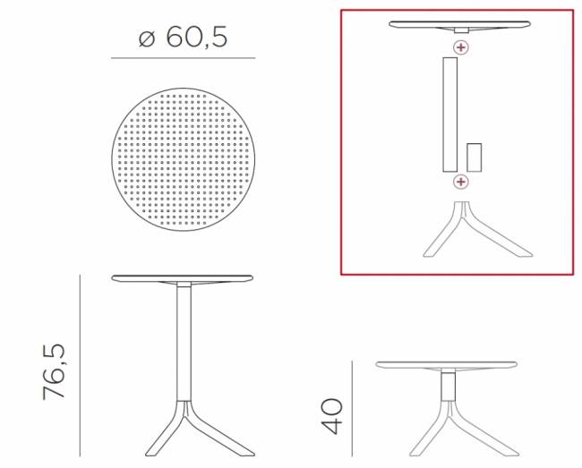 Стол пластиковый обеденный Step + Step Mini агава Ø605х400-765 мм Стол пластиковый обеденный Step + Step Mini агава Ø605х400-765 мм
