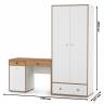 Письменный стол Вуди и платяной шкаф цвет белый премиум/дуб крафт золотой