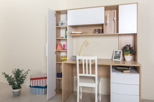 Стол рабочий Комфорт 12.95 цвет дуб сонома/белый