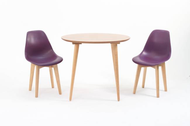 Стол Монте К 100 натур со стульями Сашш натур фиолетовый Стол Монте К 100 натур со стульями Сашш натур фиолетовый