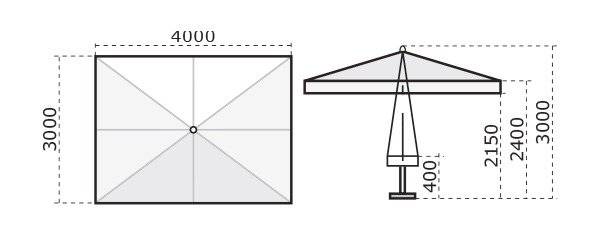 Зонт профессиональный 3х4 м Napoli Standard антрацит, слоновая кость 3000х4000 мм Зонт профессиональный 3х4 м Napoli Standard антрацит, слоновая кость 3000х4000 мм