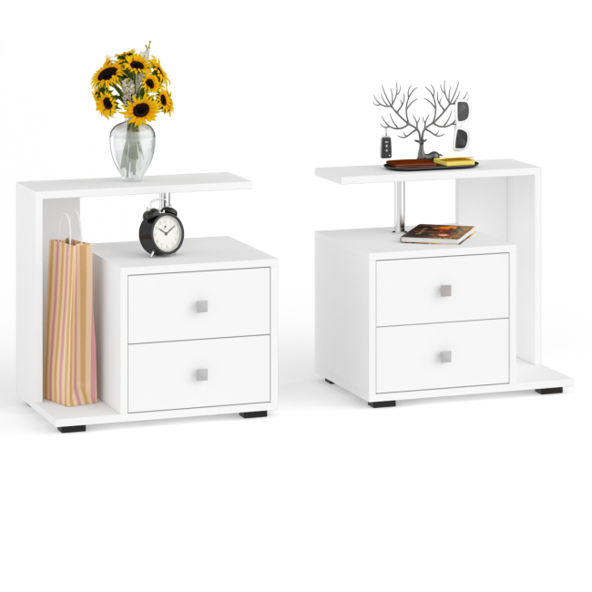 Кровать 1200 Камелия + две тумбы цвет белый