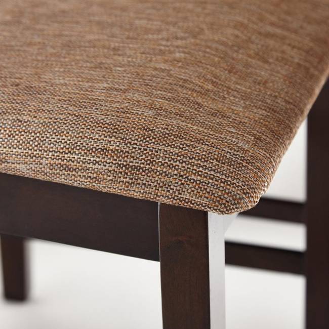 Обеденный комплект Хадсон (стол + 4 стула)/ Hudson Dining Set дерево гевея/мдф, стол: 110х70х75см / стул: 44х42х89см, cappuccino (темный орех), ткань кор.-зол. (1 cappuccino (темный орех) дерево гевея/мдф