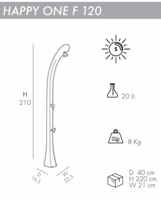 Душ солнечный Happy One F 120 тортора 165х225х2100 мм