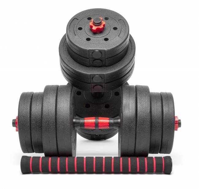 Набор композитных гантелей AMETIST 30 кг с соединительным грифом