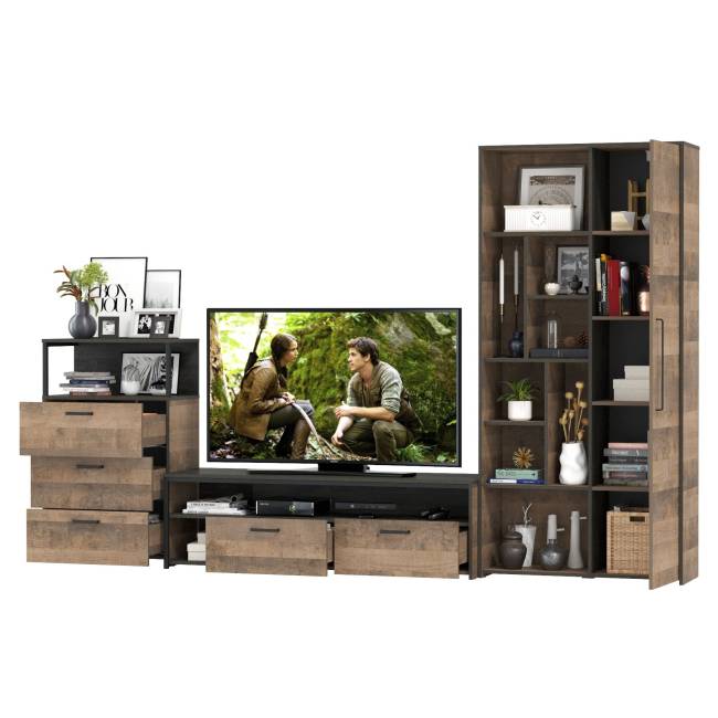 Стенка для гостиной Трувор № 80 цвет дуб гранж песочный/интра