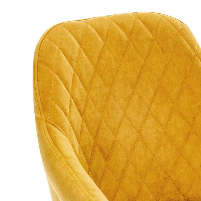 Стул с подлокотниками Leset Слим, каркас Черный, велюр Горчица Горчица Черный