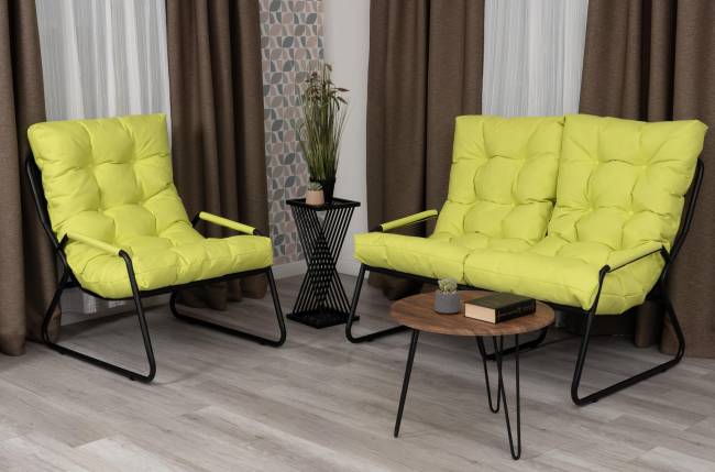 Диван Ergo/Эрго рогожка с водоотталкивающей пропиткой, лайм салатовый рогожка с водоотталкивающей пропиткой