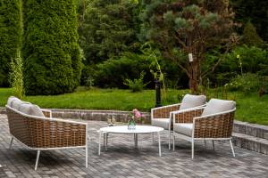 "Тоскана" лаунж-зона из искусственного ротанга, цвет соломенный