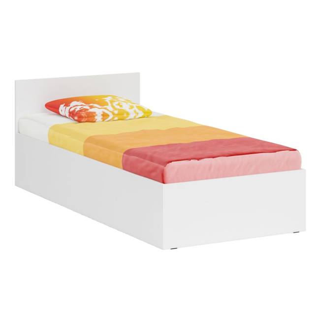 Кровать белая односпальная 900 с пеналом Стандарт цвет белый Кровать белая односпальная 900 с пеналом Стандарт цвет белый