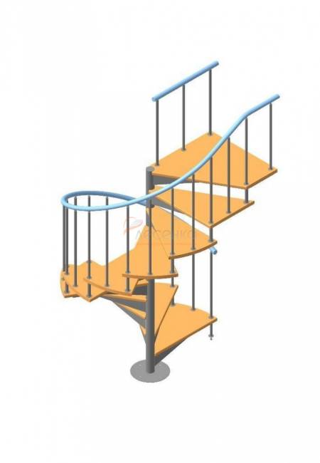 Винтовая лестница ЛЕС-1,8 высота 2475-2700, Серый, Сосна