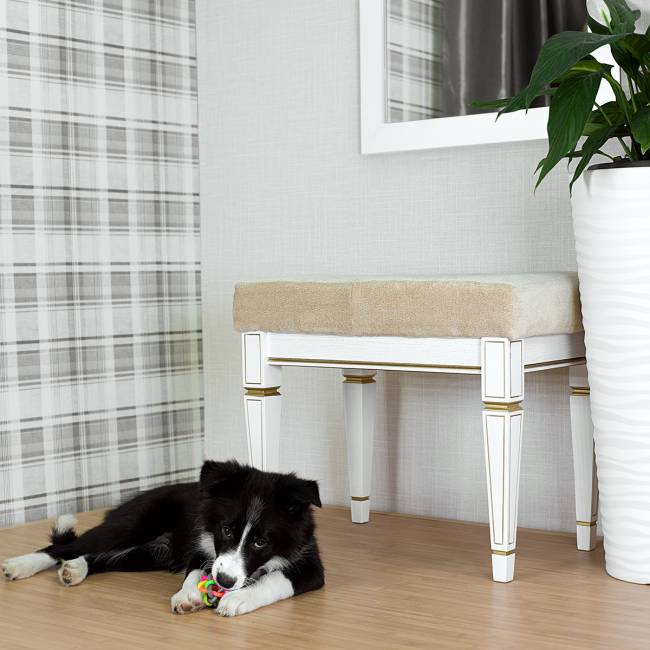 Банкетка Васко В 97Н белый ясень/золото