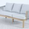 Диван деревянный трехместный Veneto светлый тик, серый 1880х802х711 мм