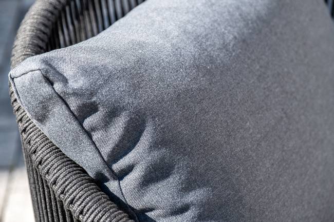 "Милан" лаунж-зона 4-местная плетеная из роупа (веревки), каркас алюминиевый темно-серый, роуп темно-серый