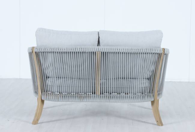 Диван деревянный двухместный Veneto светлый тик, серый 1280х802х711 мм