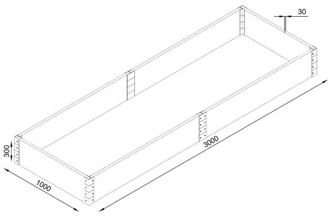 Комплект грядочных досок Holzhof 300x100x30 см, венге Комплект грядочных досок Holzhof 300x100x30 см, венге
