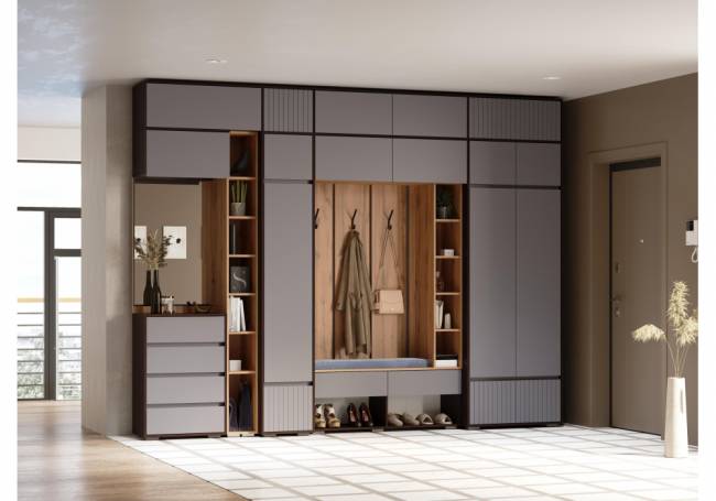 Прихожая Роут венге / графит софт комплектация 1