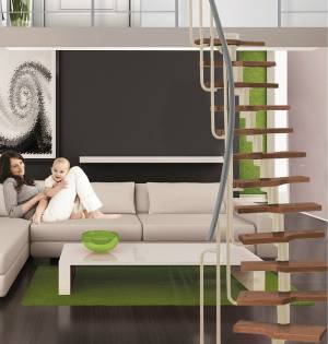 Модульная лестница Mini Г-образная Серый, Натуральный