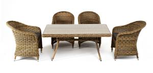 "Латте - 140 R" обеденная группа плетеная, цвет соломенный