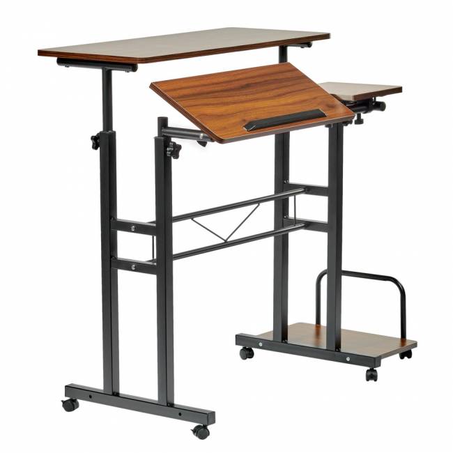 Стол многофункциональный Shuttle 80х58х80-130см, темное дерево, чёрный Стол многофункциональный Shuttle 80х58х80-130см, темное дерево, чёрный