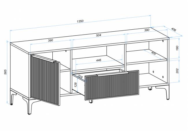 ТВ-тумба Иадама графит / графит софт