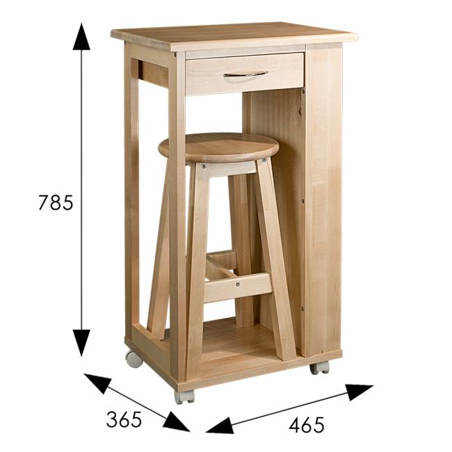 Тумба с табуретом лак