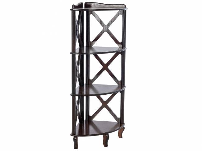 Этажерка-стеллаж угловая Джульетта-3 орех