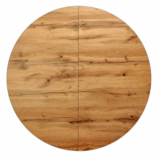 Стол Rudolf круглый раскладной 100-130x100x75см, Дуб Вотан, чёрный Стол Rudolf круглый раскладной 100-130x100x75см, Дуб Вотан, чёрный