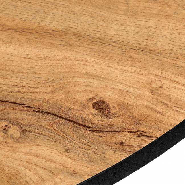 Стол Rudolf круглый раскладной 100-130x100x75см, Дуб Вотан, чёрный Стол Rudolf круглый раскладной 100-130x100x75см, Дуб Вотан, чёрный