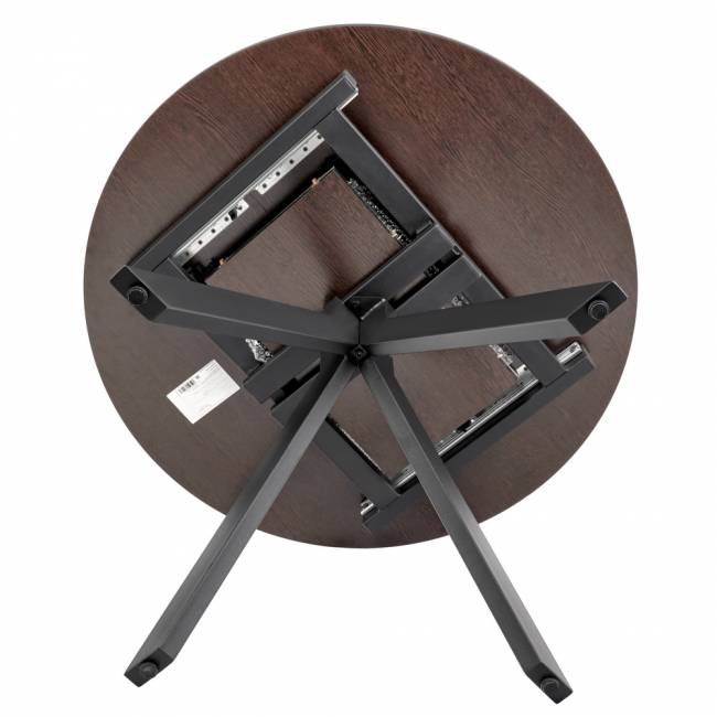 Стол Rudolf круглый раскладной 100-130x100x75см, Дуб Вотан, чёрный Стол Rudolf круглый раскладной 100-130x100x75см, Дуб Вотан, чёрный