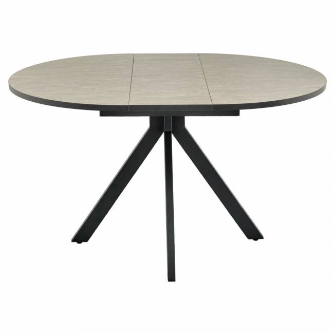 Стол Rudolf круглый раскладной 100-130x100x75см, Бетон слюда, чёрный Стол Rudolf круглый раскладной 100-130x100x75см, Бетон слюда, чёрный