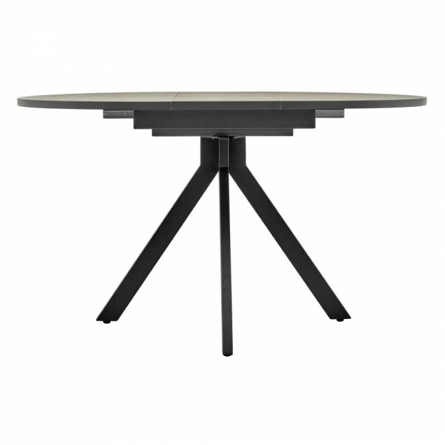 Стол Rudolf круглый раскладной 100-130x100x75см, Бетон слюда, чёрный Стол Rudolf круглый раскладной 100-130x100x75см, Бетон слюда, чёрный