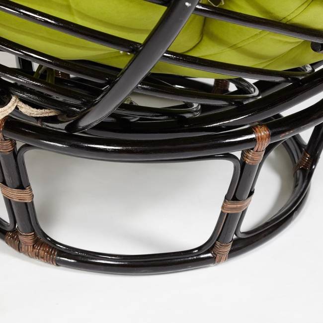 Кресло PAPASAN/ПАПАСАН 23/01 W  /с подушкой/ диаметр подушки 125 см, 115х101х104 см, Antique brown (античный черно-коричневый), флок Олива, 23 Antique brown (античный черно-коричневый)