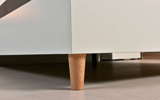 Двуспальная кровать на 1600 Муссон 11.41 с основанием и столиком с зеркалом цвет белый/дуб эндгрейн элегантный