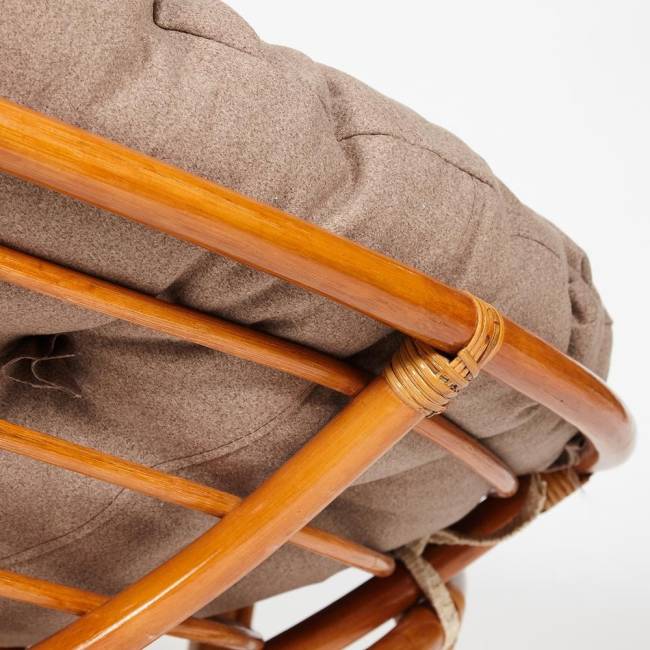 Кресло PAPASAN/ПАПАСАН 23/01 W  /с подушкой/ 115х101х104 см, Cognac (коньяк), экошерсть Коричневый, 1811-5 Cognac (коньяк)